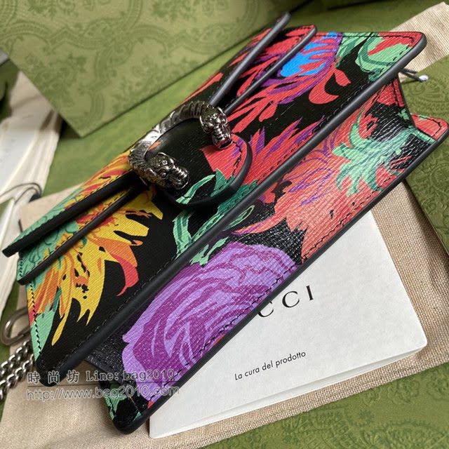 Gucci专柜新款女包, 古驰Dionysus花卉印花迷你链条包酒神包 Gucci手提肩背斜挎包 476432  gdj1695
